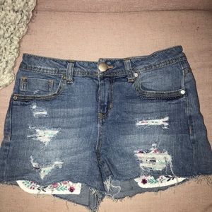 Harper Denim Shorts with Embroidery